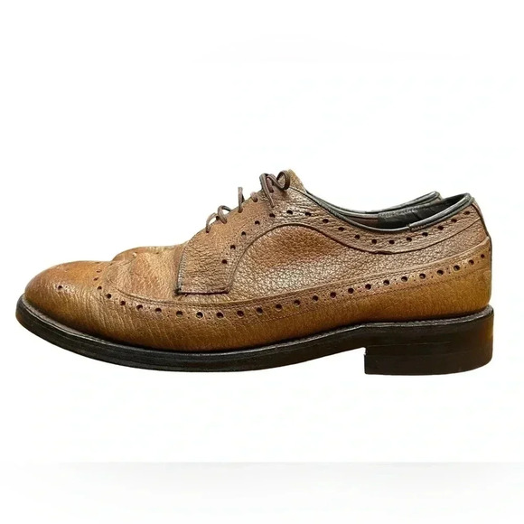Brown Dress Brogue Wingtip Derby  Shoes Size 11 - Picture 1 of 9